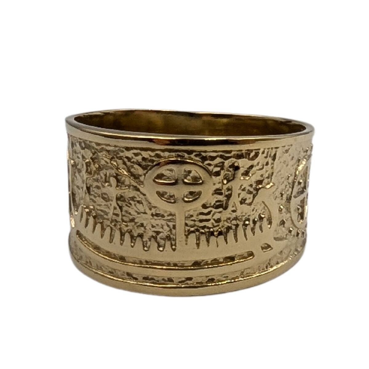 Norse Petroglyph ring from bronze 6 US Gold Plated bronze