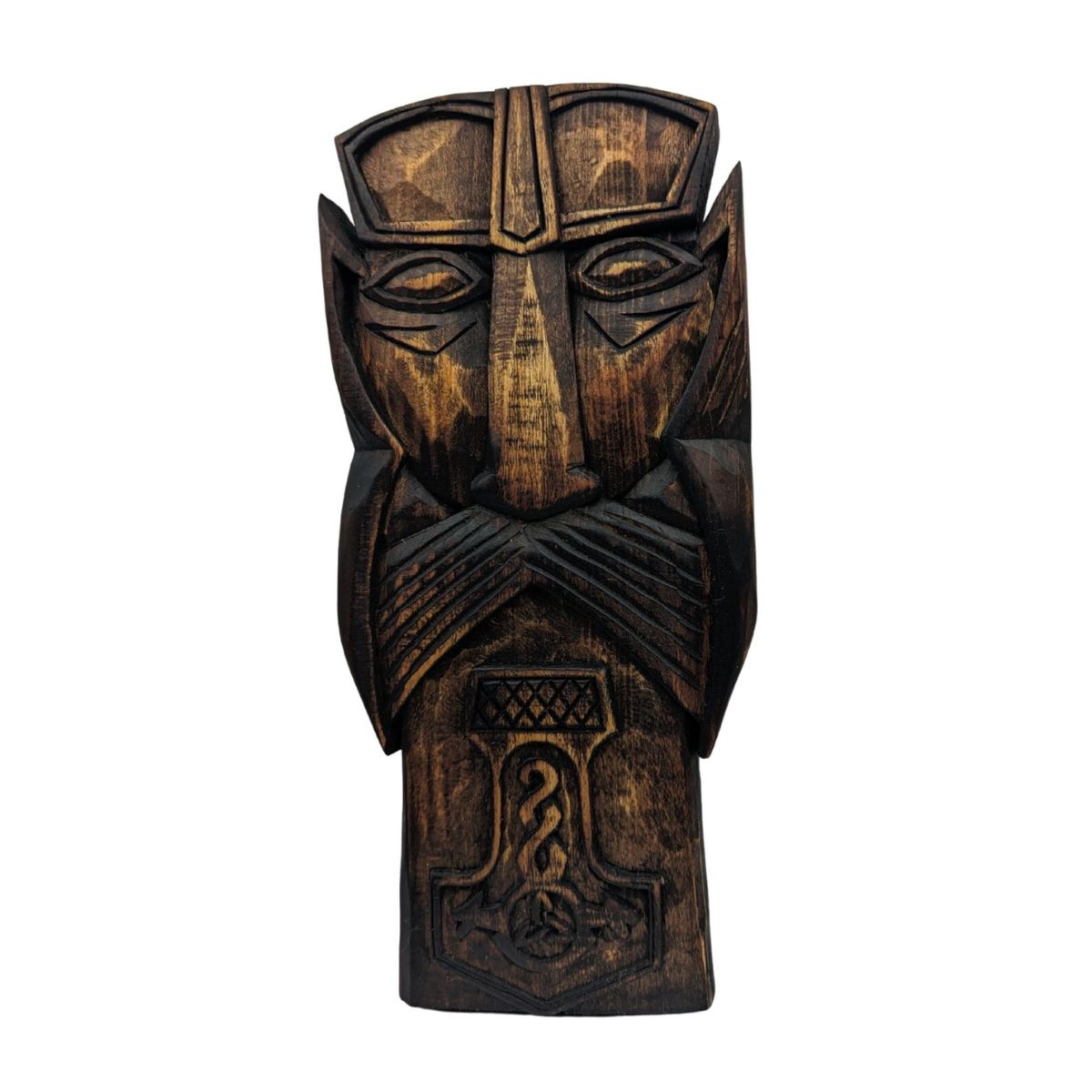 Thor carving wood wall panel