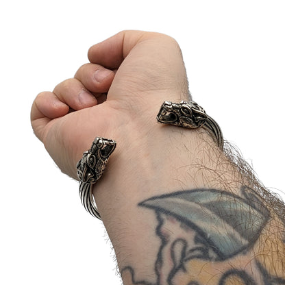 Bague de bras de loup Bracelet viking en bronze
