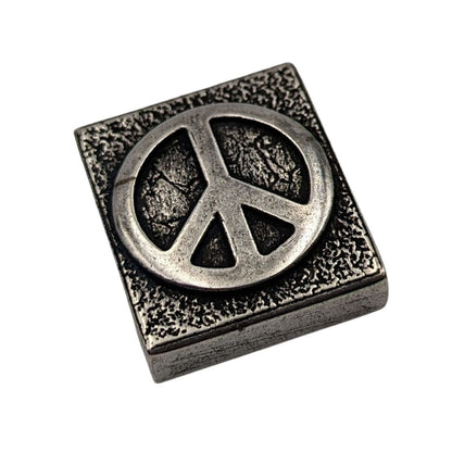 Peace symbol molle clip from bronze Silver plated  