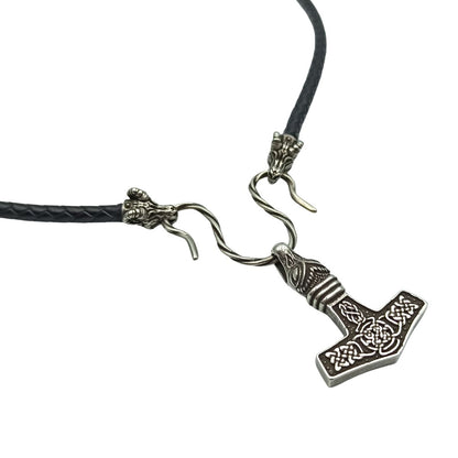 Bronze Mjolnir replica pendant Goat necklace Silver plating 