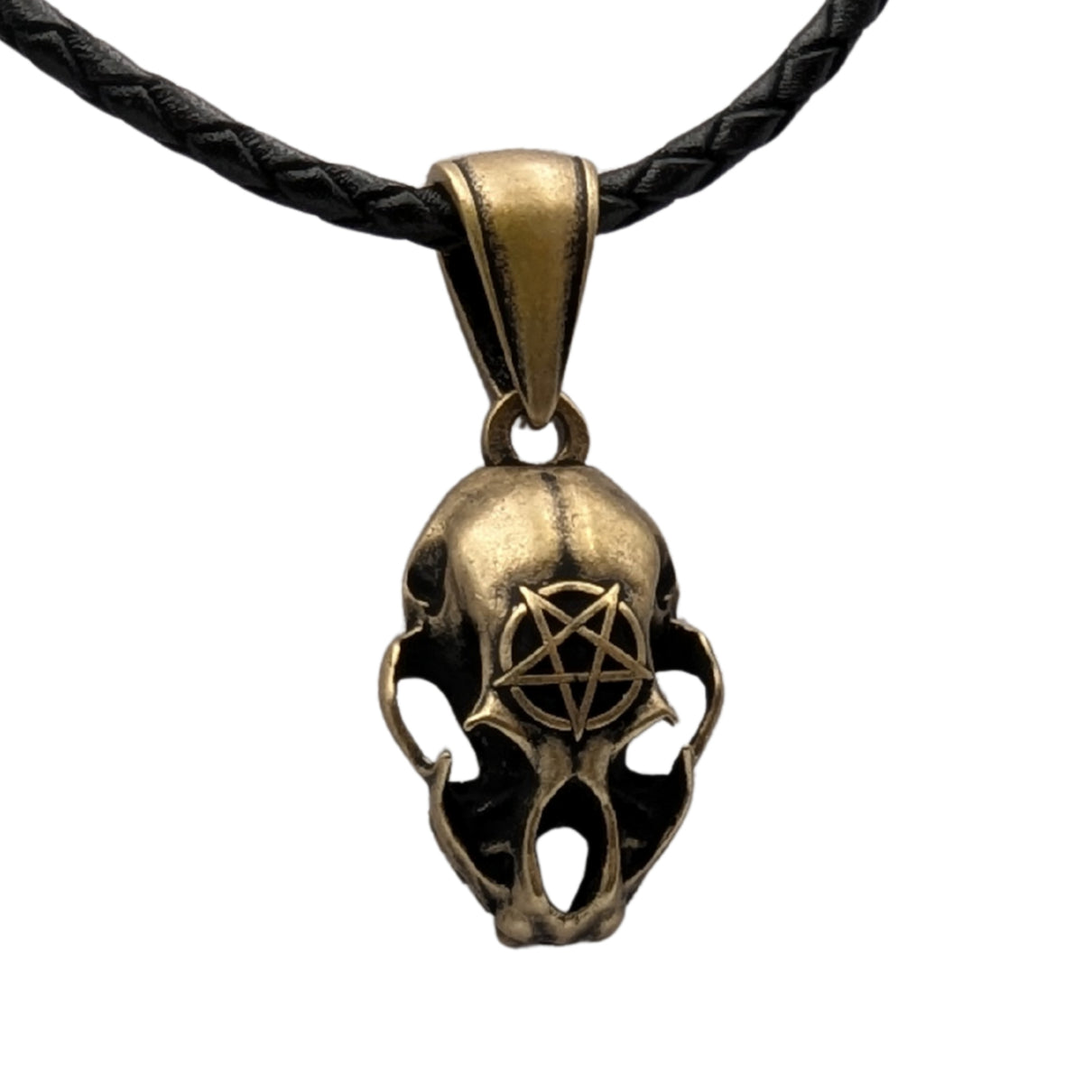 Cat Skull Pentagram pendant