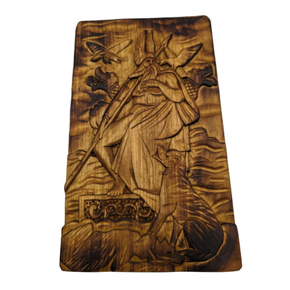 Odin carving wood wall panel 2.0