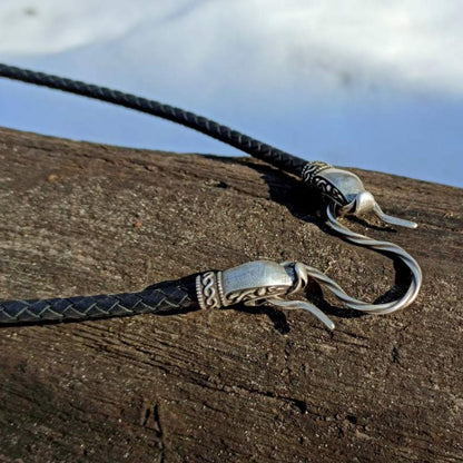 Norse Dragon leather necklace
