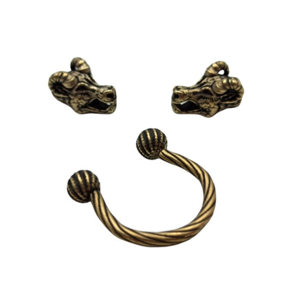 Viking goat bronze necklace clasp