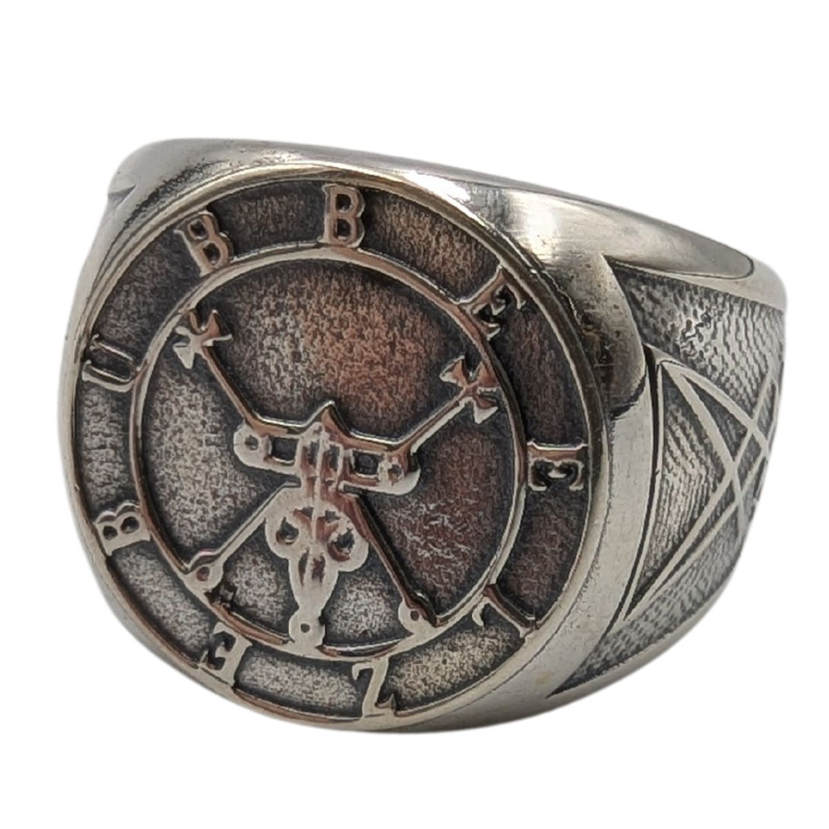 Beelzebub demon sigil ring from silver