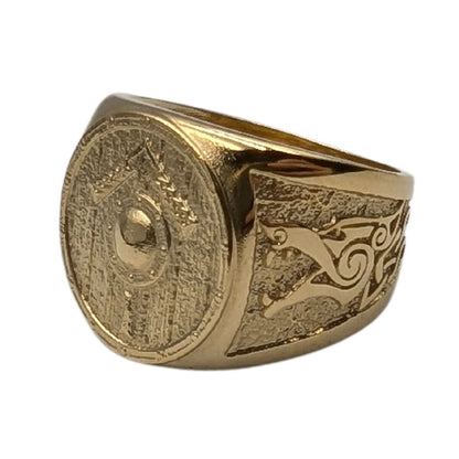 Tiwaz rune shield ring from bronze