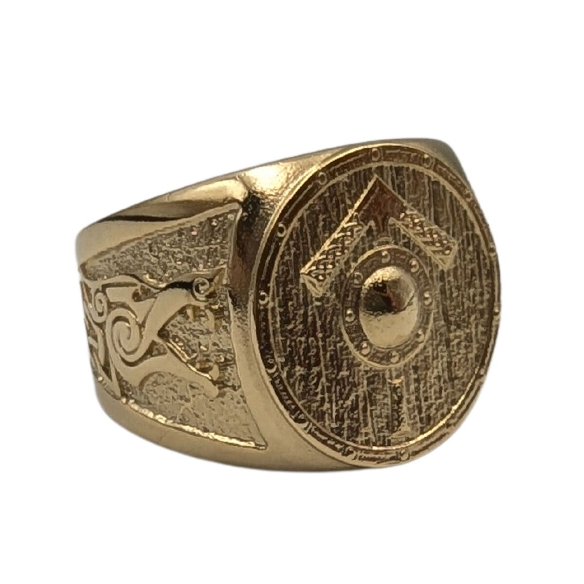 Tiwaz rune shield ring from bronze