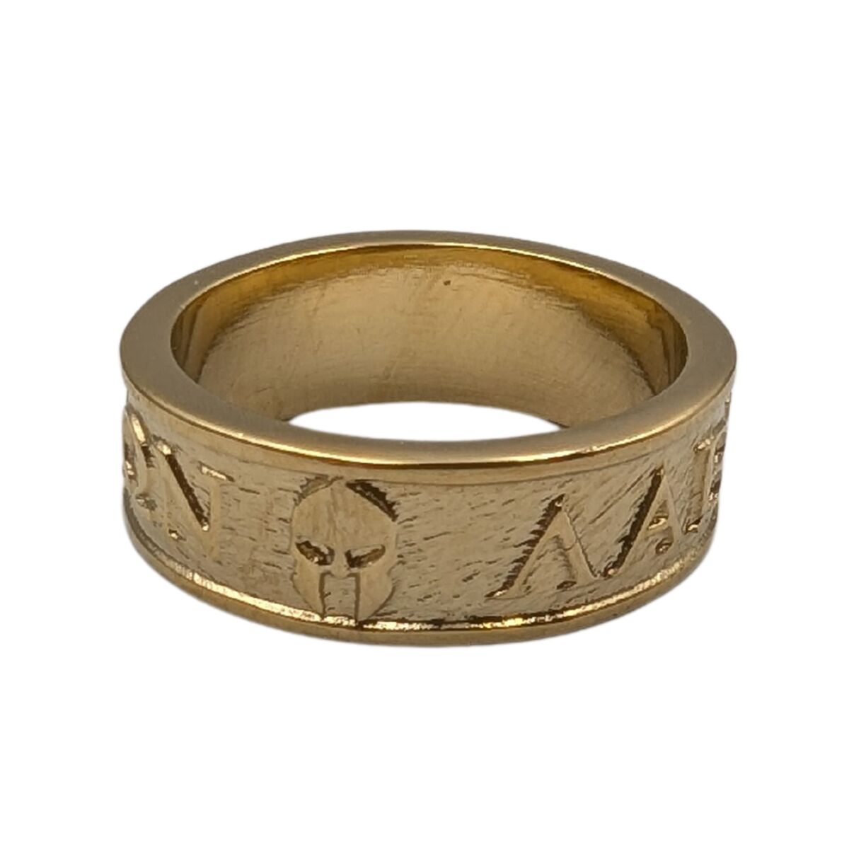 Molon Labe bronze ring 7 US Gold Plated bronze