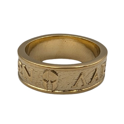 Molon Labe bronze ring 7 US Gold Plated bronze