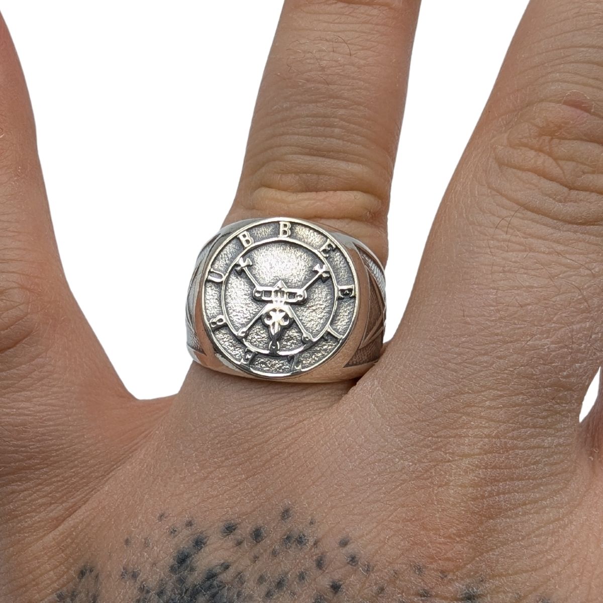 Beelzebub demon sigil ring from silver