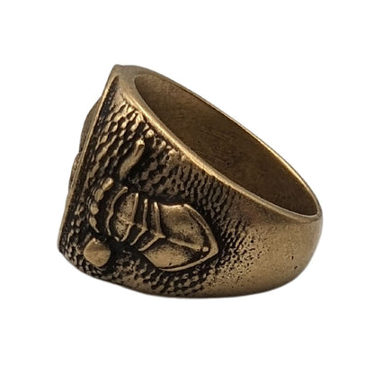 Fleur de Lys signet bronze ring   