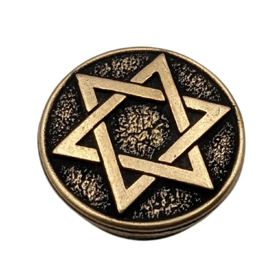 Star of David paracord bead Bronze  