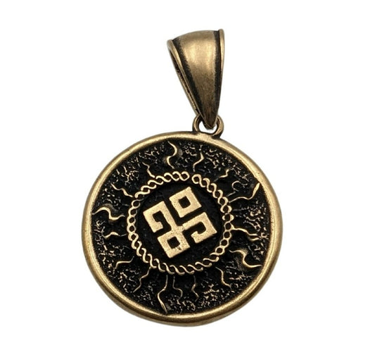 Dazhbog symbol bronze pendant