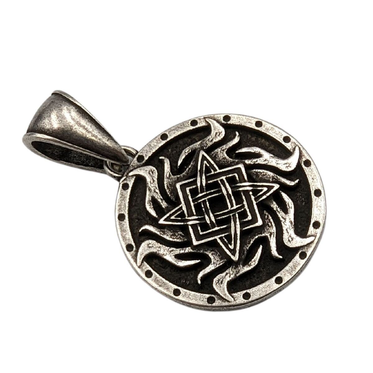 Svarog symbol bronze pendant   