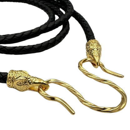 Raven Huginn and Muninn leather necklace