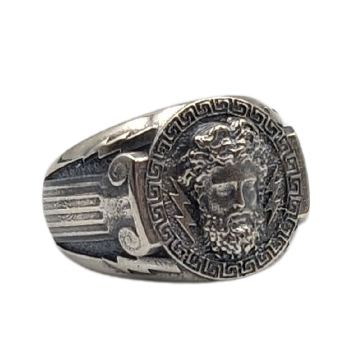Zeus signet silver ring   