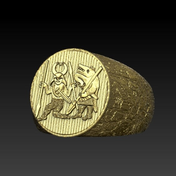 Torslunda dancer Ancient Viking ring 6 US Gold plating