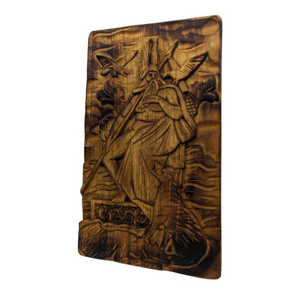 Odin carving wood wall panel 2.0