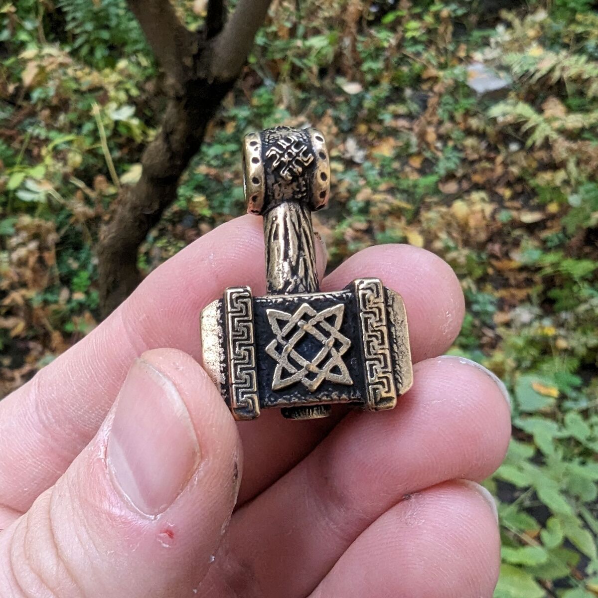 Svarog hammer pendant from bronze   