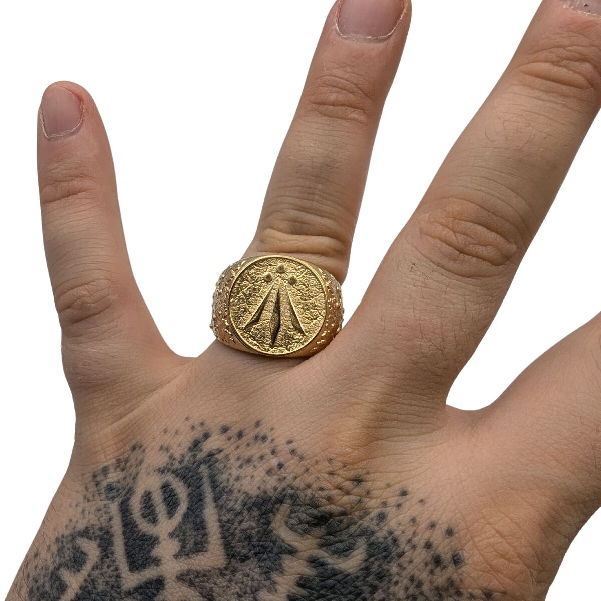 Awen signet bronze ring