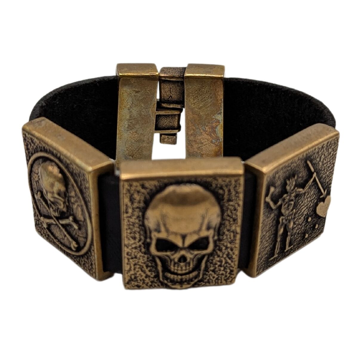 Pirate leather wrist cuff bracelet