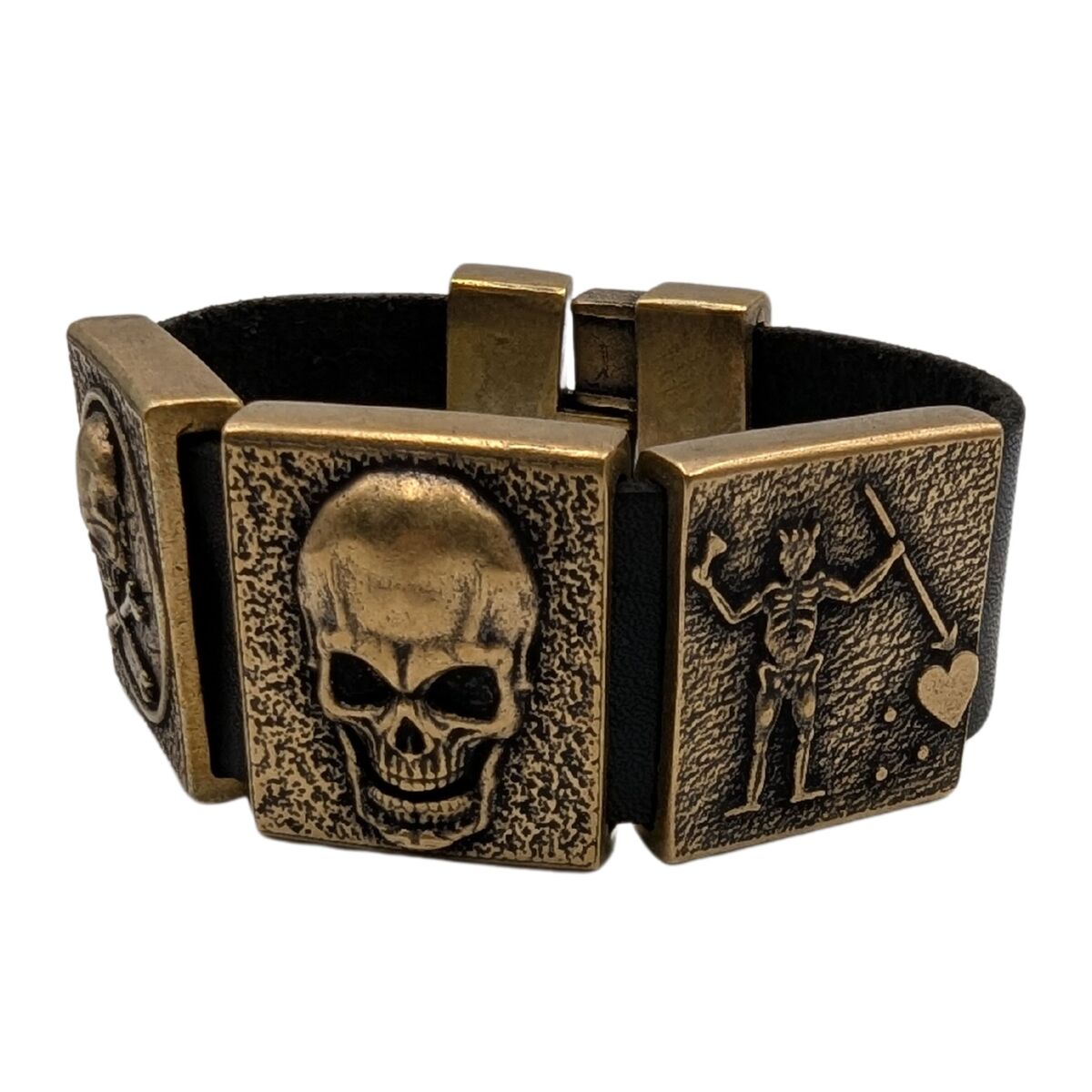 Pirate leather wrist cuff bracelet