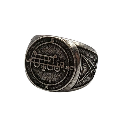 Bune sigil ring from bronze 6 US Silver plating 