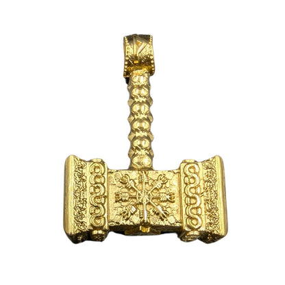 Mjolnir with runes pendant Gold plating