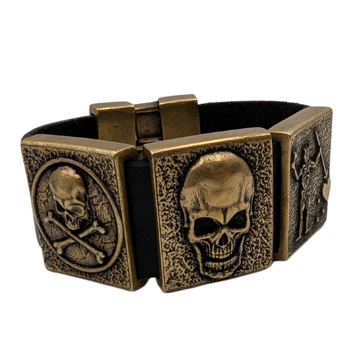 Pirate leather wrist cuff bracelet