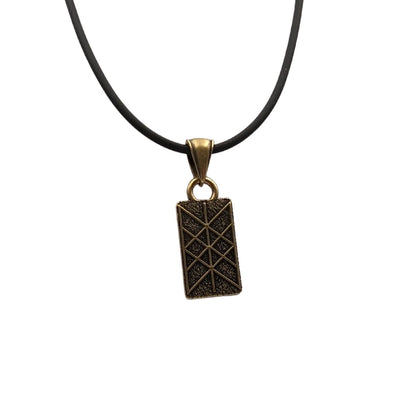 Web of Wyrd bronze pendant Bronze with rubber cord 