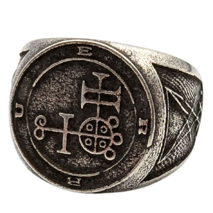 Buer sigil ring from bronze 6 US Silver plating