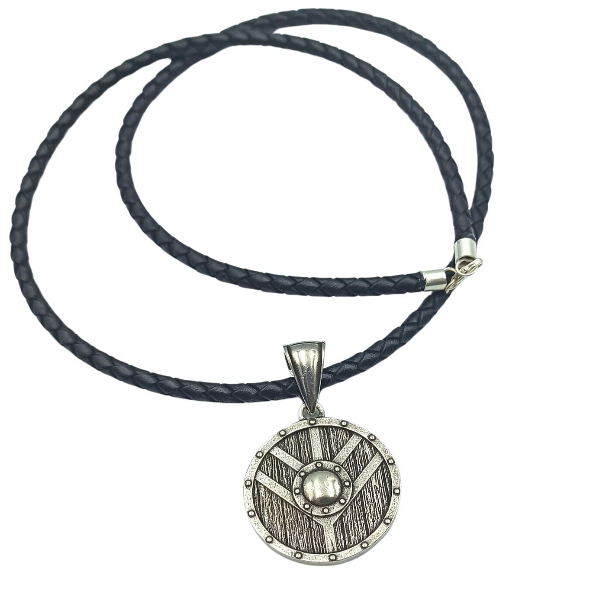 Shieldmaiden silver pendan + Braided necklace  