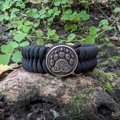 Bear Paracord with Bear Paw bead Bracelet