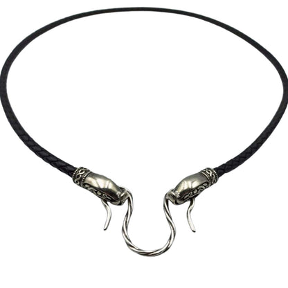 Norse Dragon leather necklace