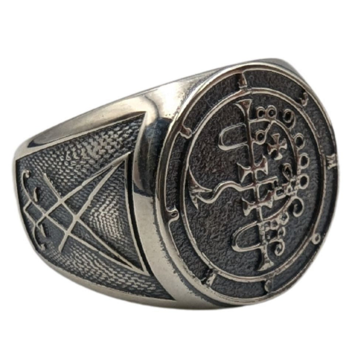 Asmodeus demon sigil ring from silver