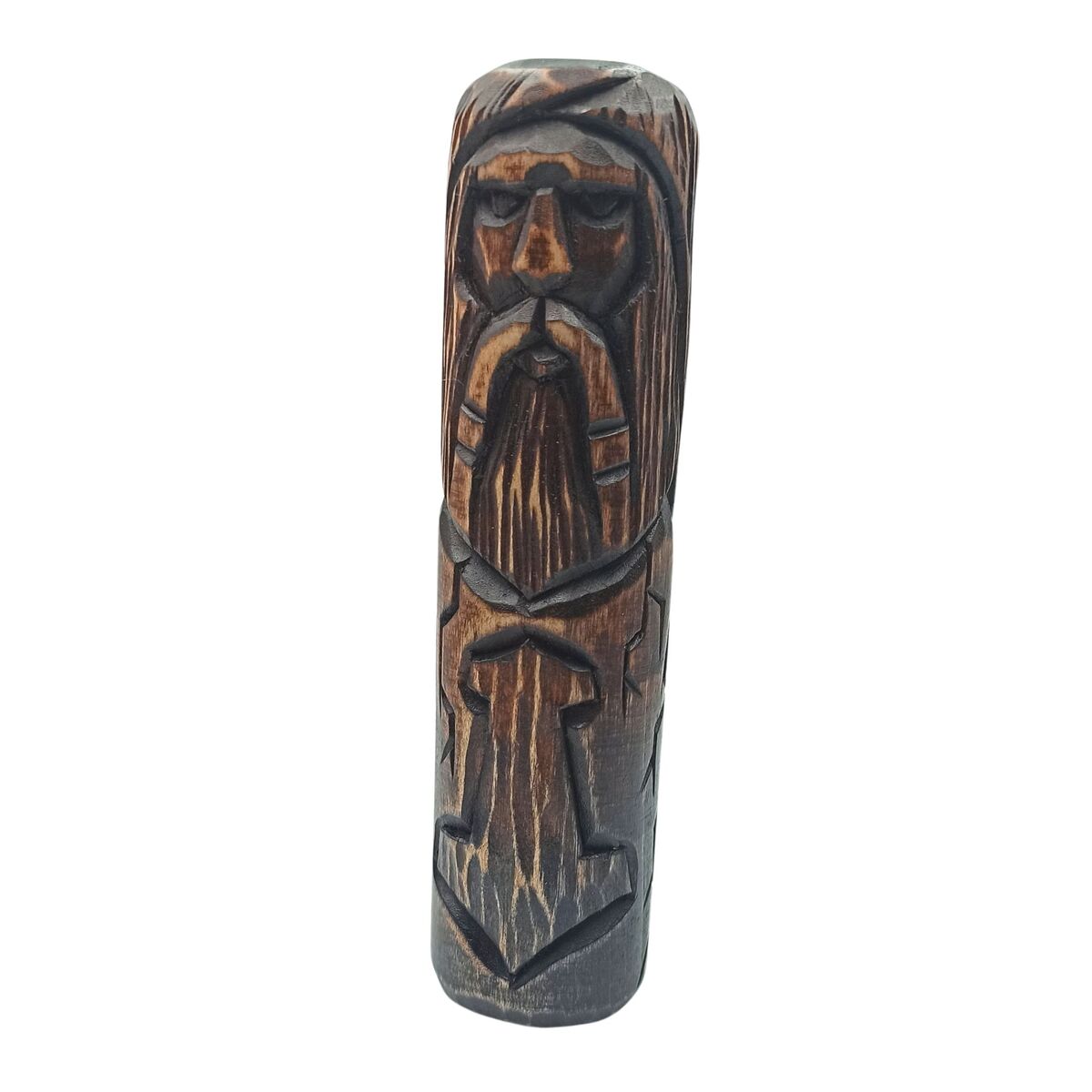 Norse God Thor wood carved figurine