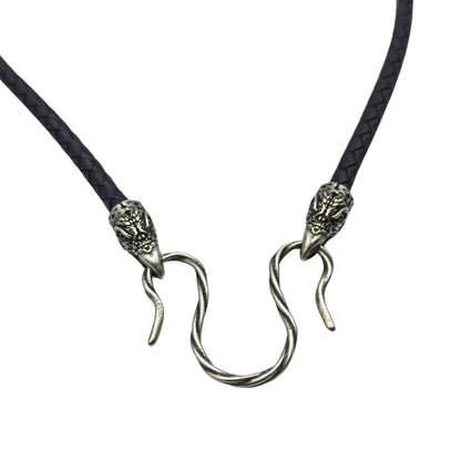 Raven Huginn and Muninn leather necklace