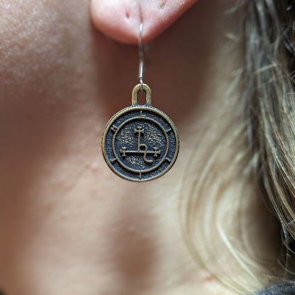 Lilith sigil bronze earrings   