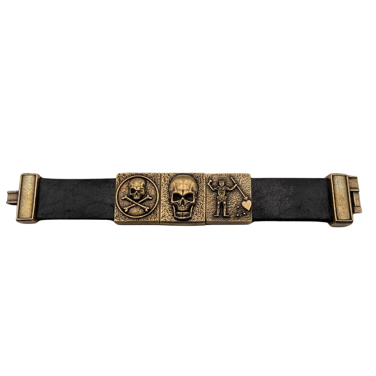 Pirate leather wrist cuff bracelet