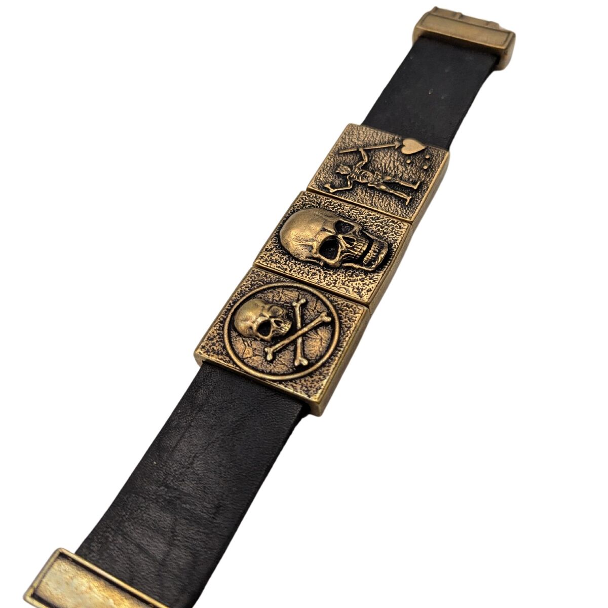 Pirate leather wrist cuff bracelet