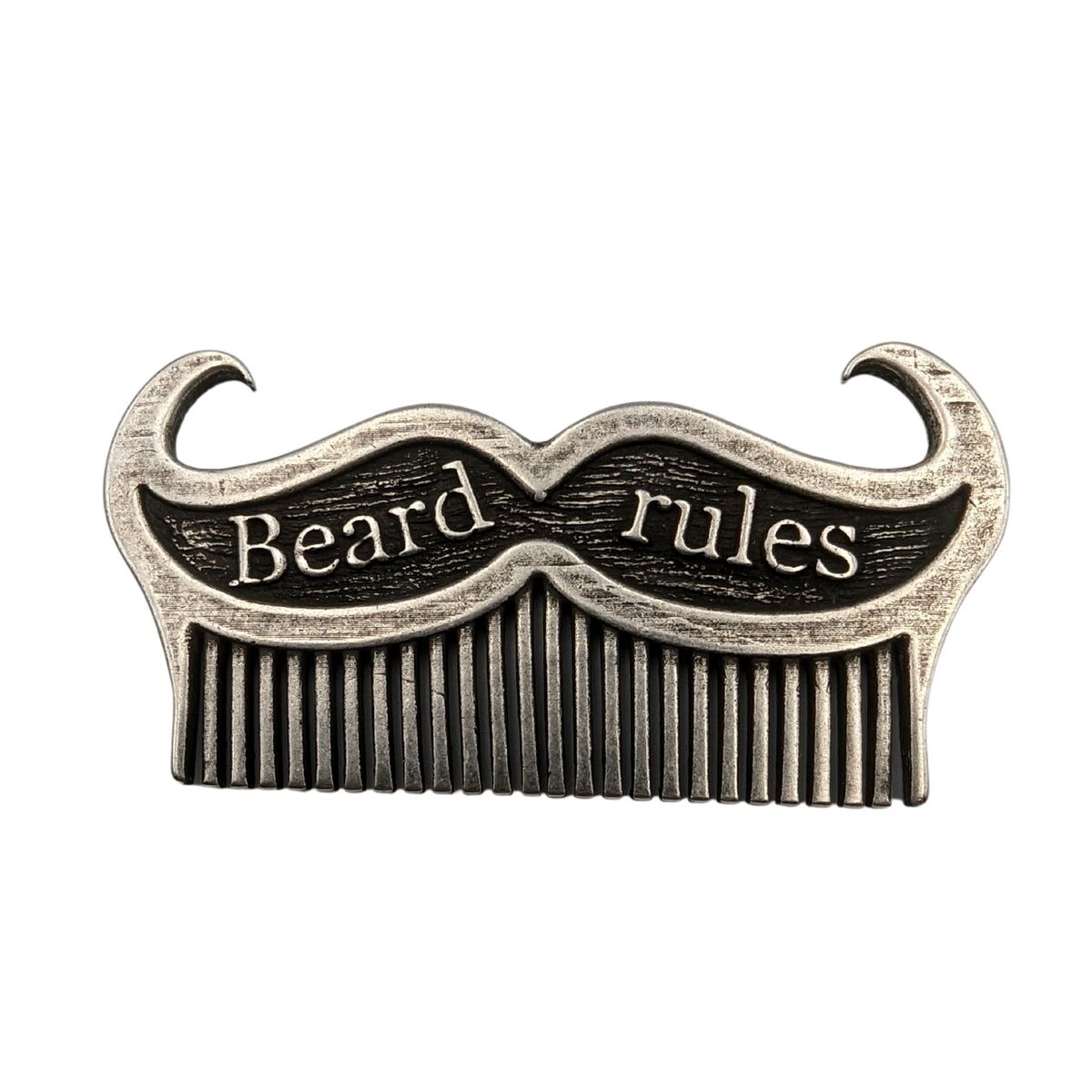 Beard Rules bronze beard comb Silver plated  