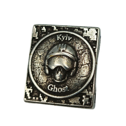 Ghost of Kyiv molle clip Silver plated  