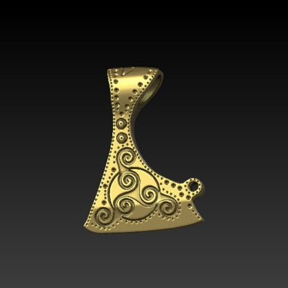 Celtic axe pendant Gold plating