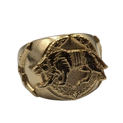 Ukrainian army wolf signet ring from bronze