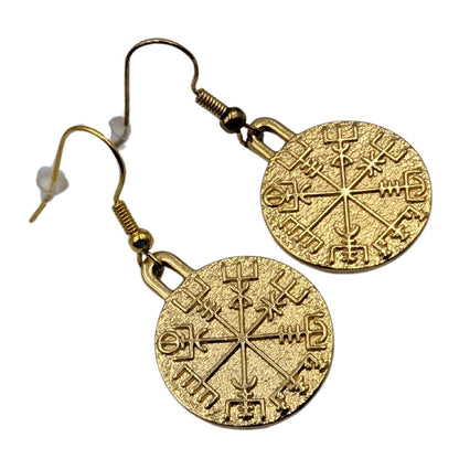 Vegvisir bronze earrings