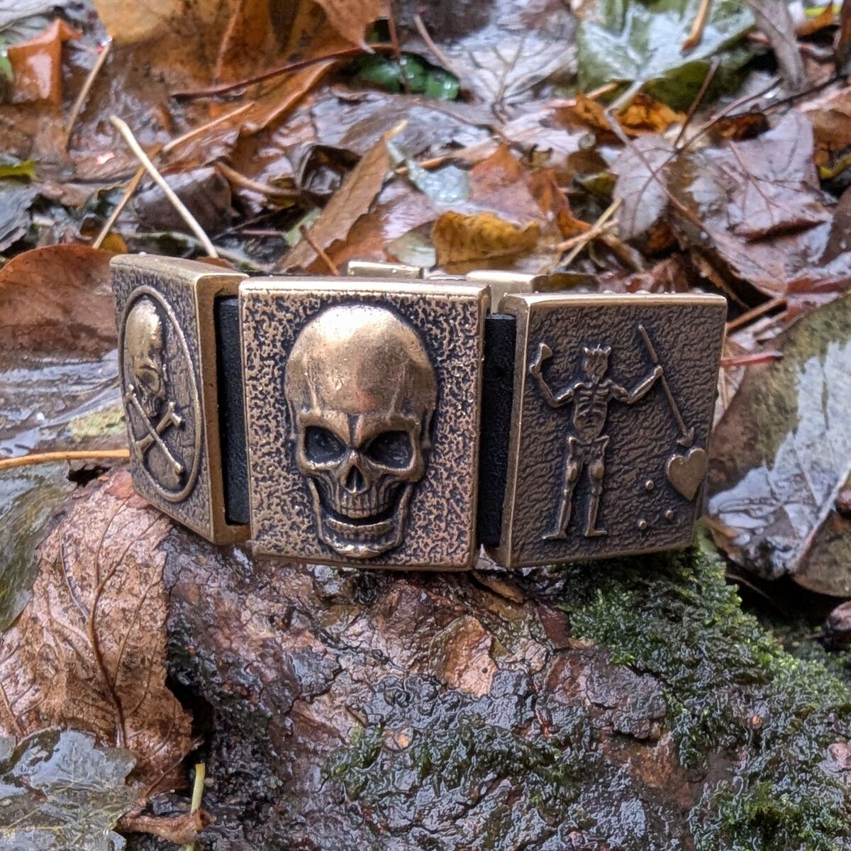 Pirate leather wrist cuff bracelet