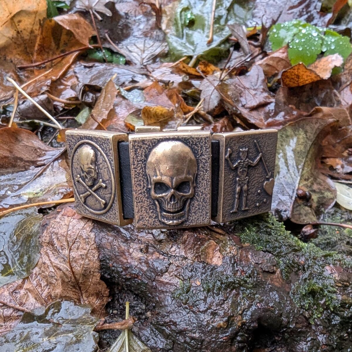 Pirate leather wrist cuff bracelet