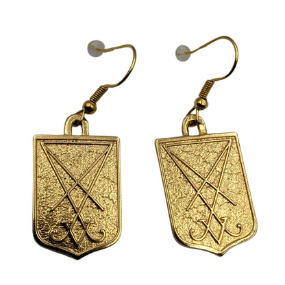 Lucifer sigil earrings Gold plating