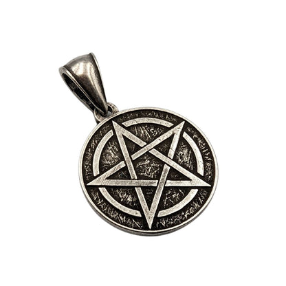 Pentagram bronze pendant   